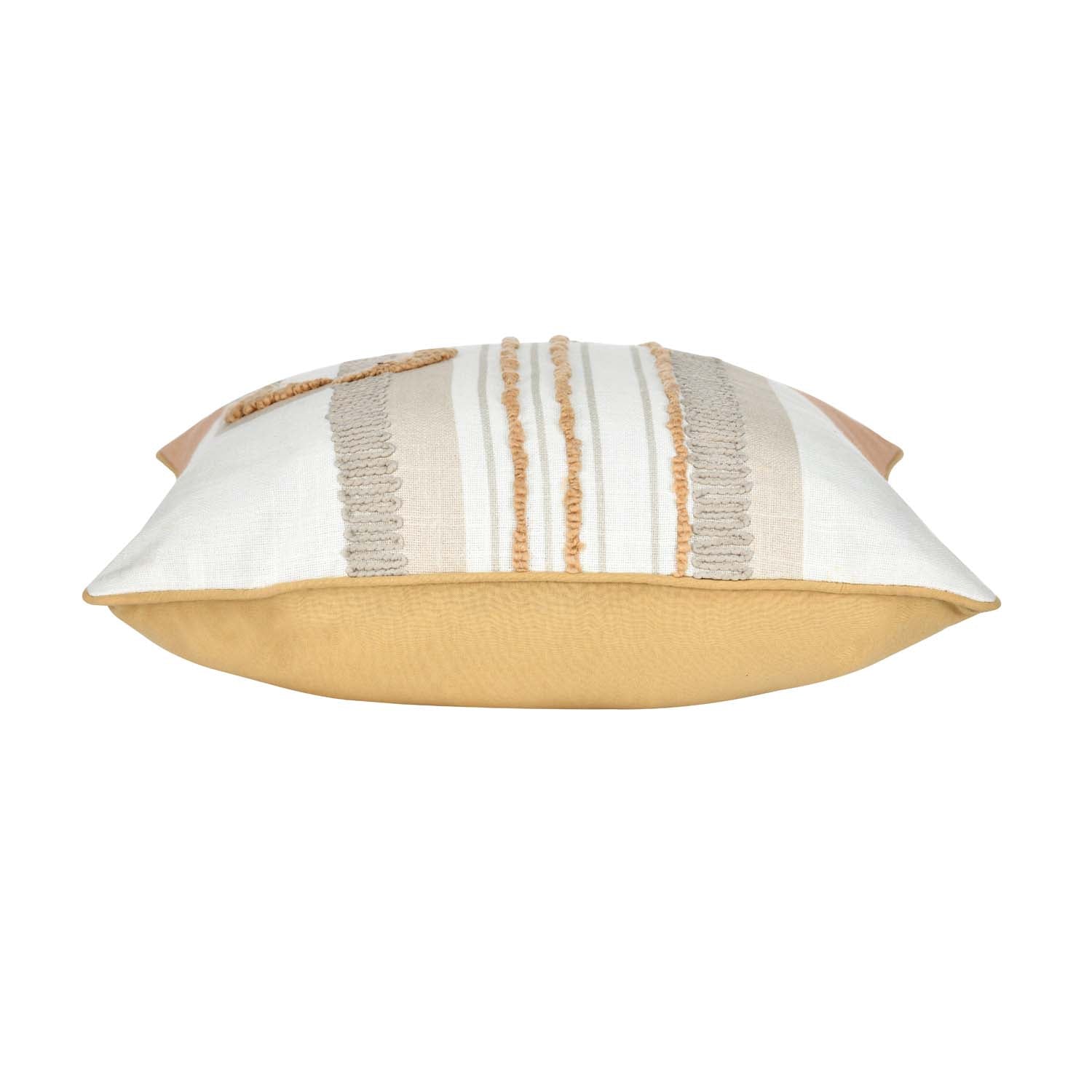 Tufting Arch Cotton Cushion Cover- Beige and Grey