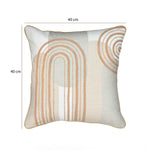 Dual Line Arch Cotton Cushion Cover- Beige and Grey