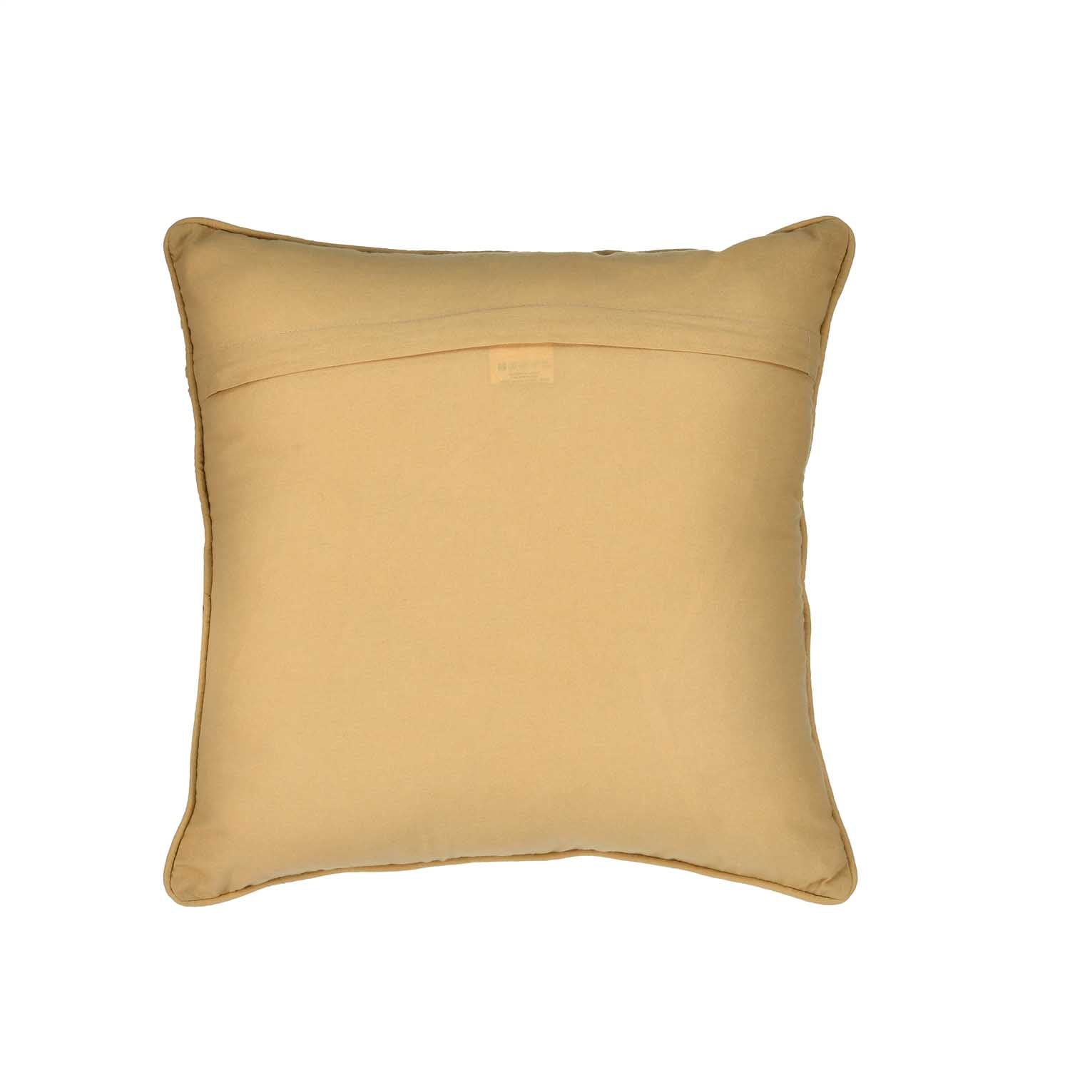 Dual Line Arch Cotton Cushion Cover- Beige and Grey