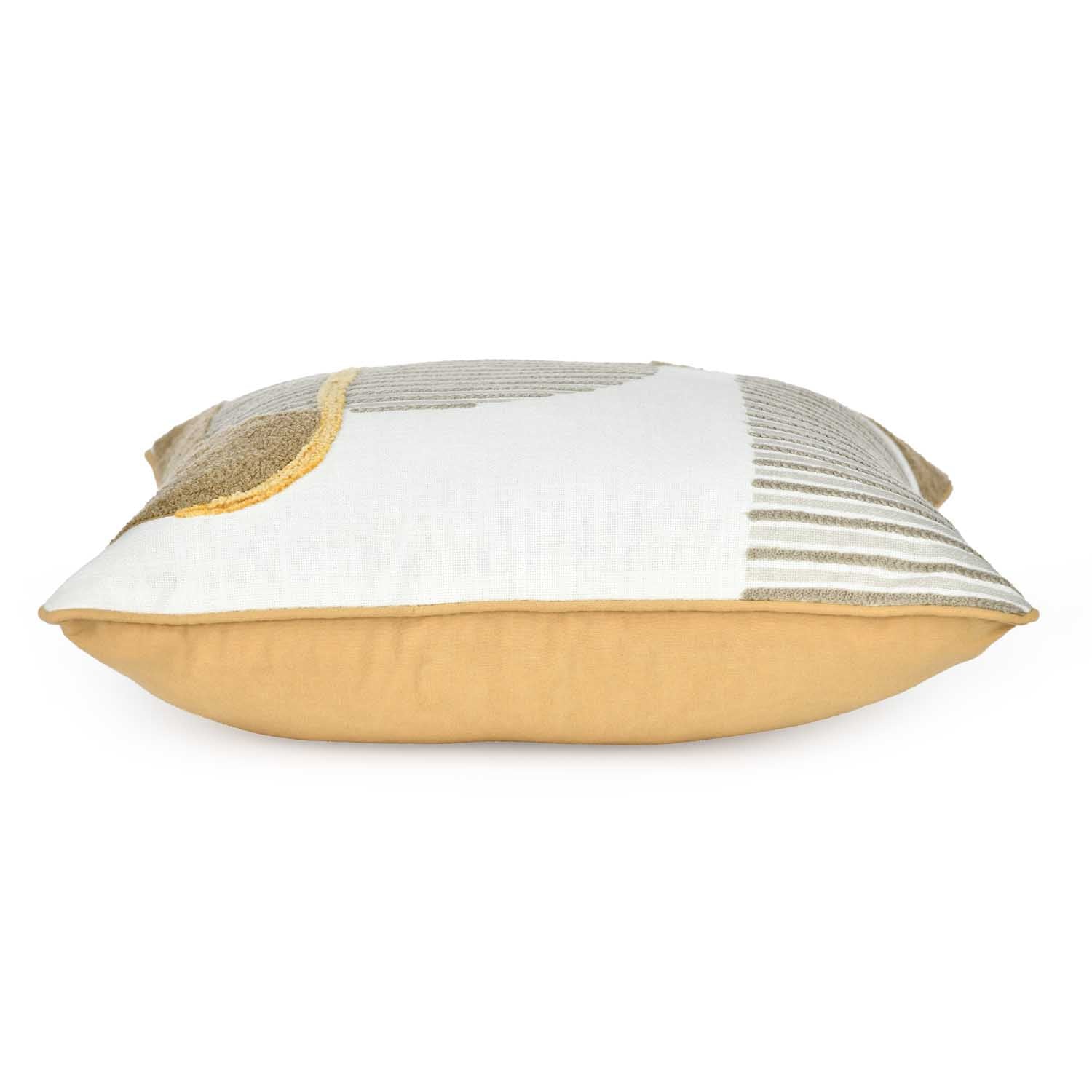 Strip Arch Cotton Cushion Cover- Beige