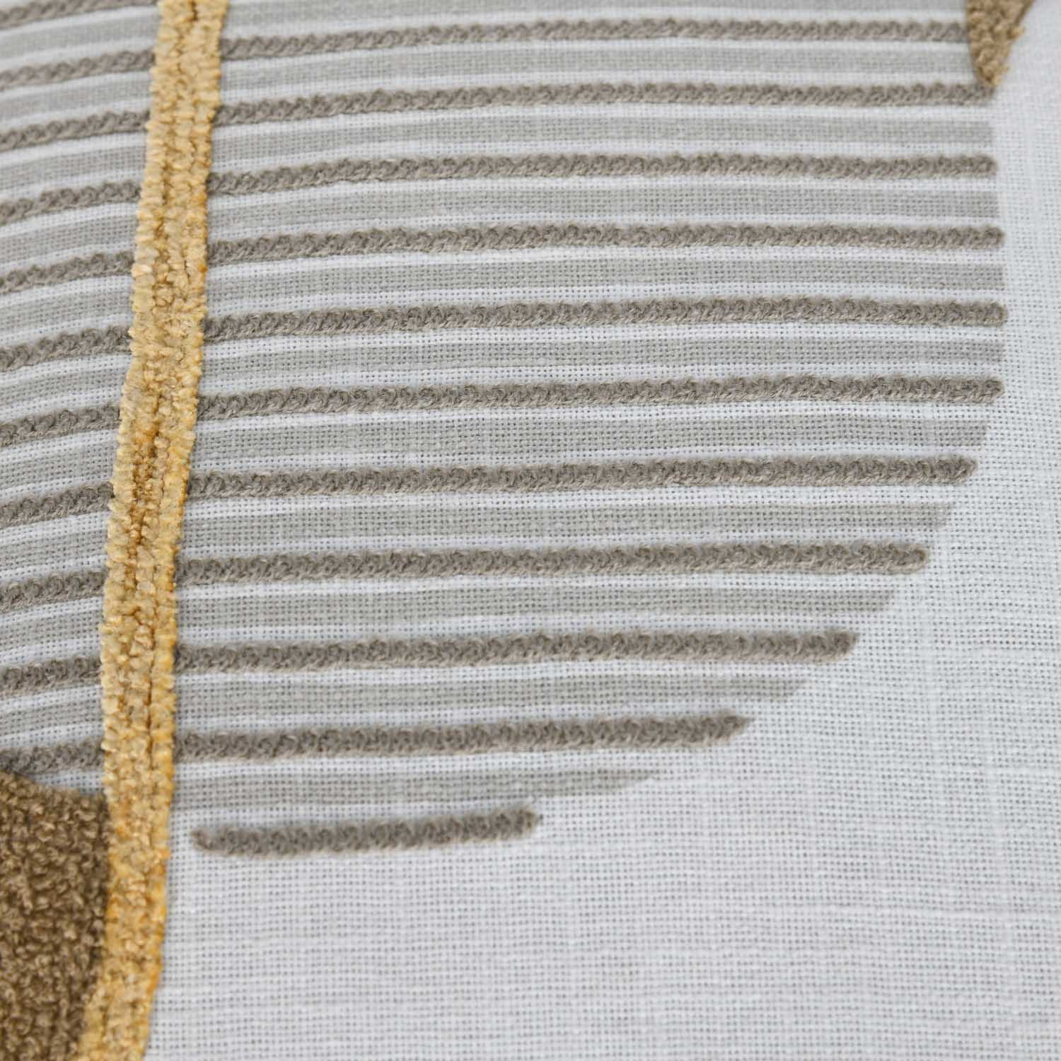 Strip Arch Cotton Cushion Cover- Beige
