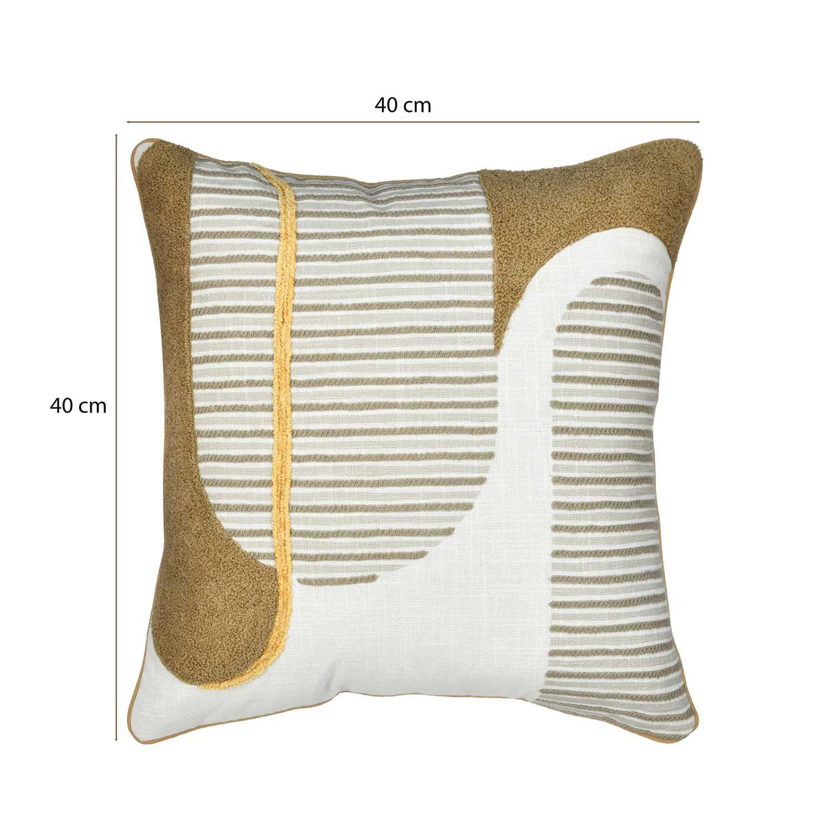 Strip Arch Cotton Cushion Cover- Beige