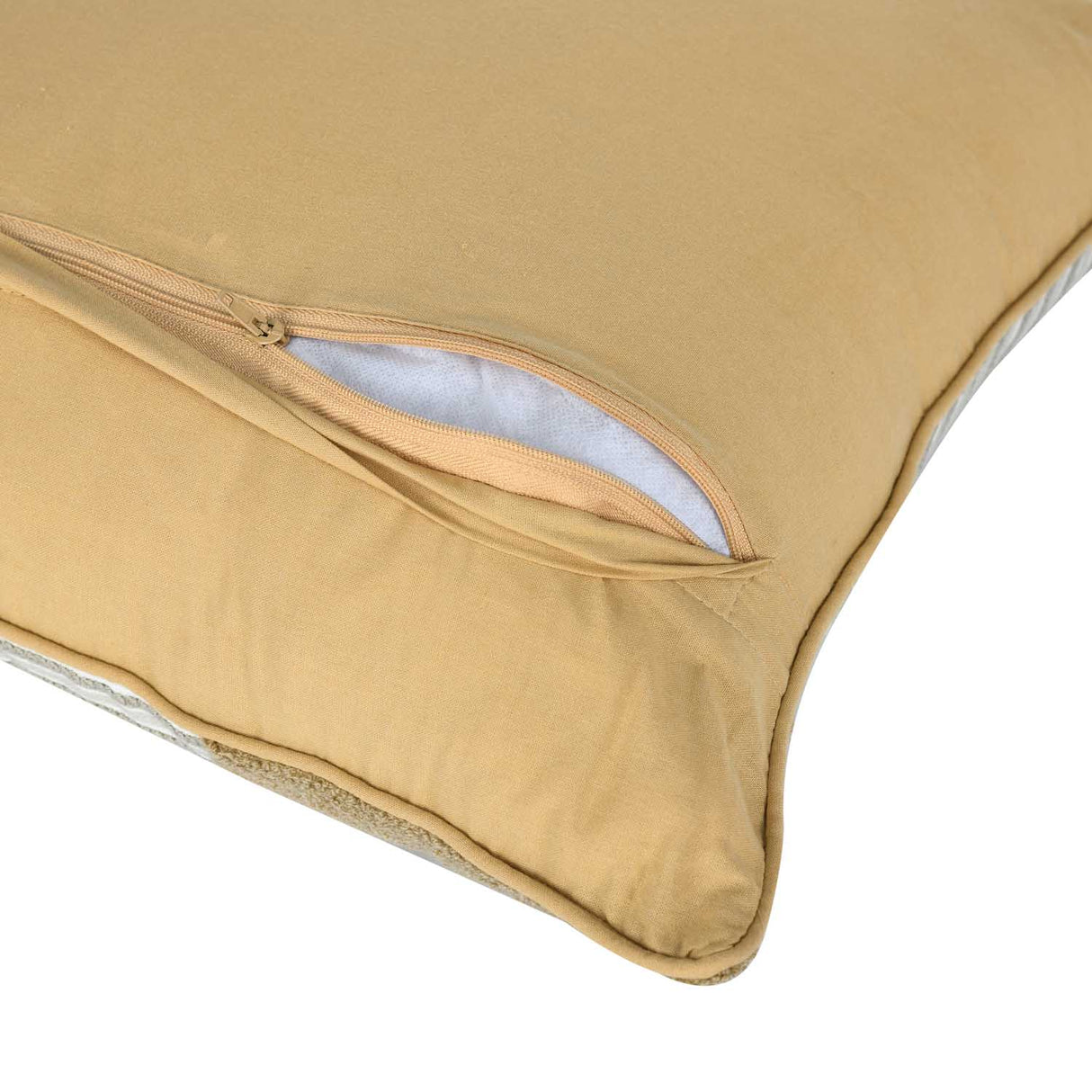 Strip Arch Cotton Cushion Cover- Beige