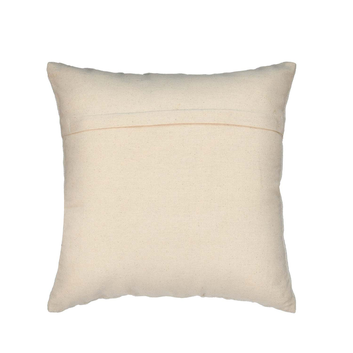 Floral Embroidery Cotton Cushion Cover- Beige and Green