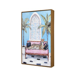 Tiger On Sofa Canvas Wall Painting (Multicolor)