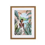Tropical Woman Canvas Wall Painting (Green)