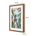 Tropical Woman Canvas Wall Painting (Green)