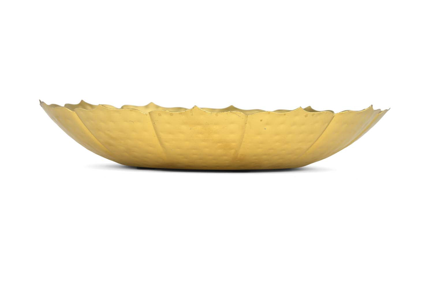 Decorative Lotus Shaped Platter- Gold
