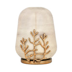 Decorative Droplet Vase with Golden Branch Small- Beige and Gold
