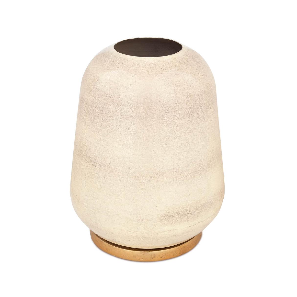 Decorative Droplet Vase with Golden Branch Small- Beige and Gold