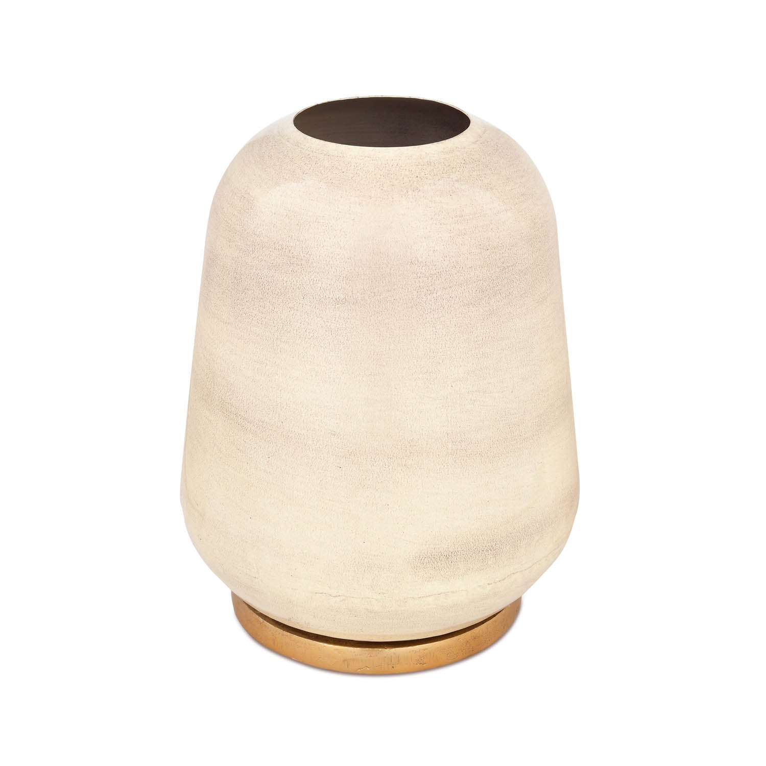 Decorative Droplet Vase with Golden Branch Small- Beige and Gold