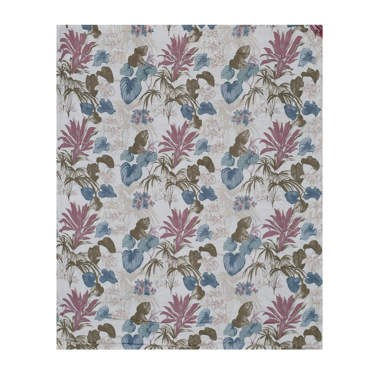 Floral 4 Pieces Polyester Double Bedding Set (Blue)