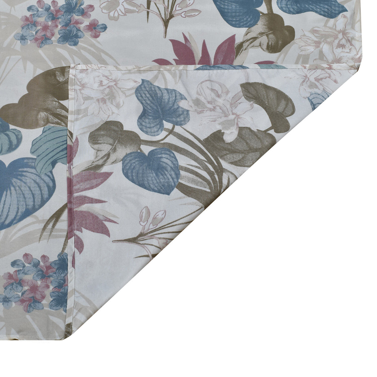 Floral 4 Pieces Polyester Double Bedding Set (Blue)