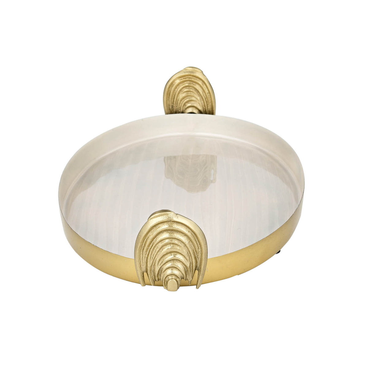 Decorative Tray with Arch Handle- Cream and Gold