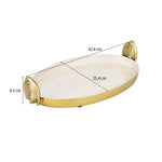 Decorative Tray with Arch Handle- Cream and Gold