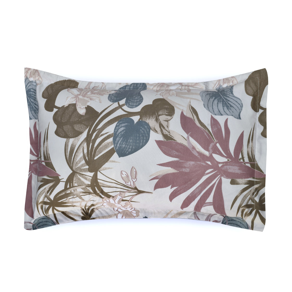 Floral 4 Pieces Polyester Double Bedding Set (Blue)