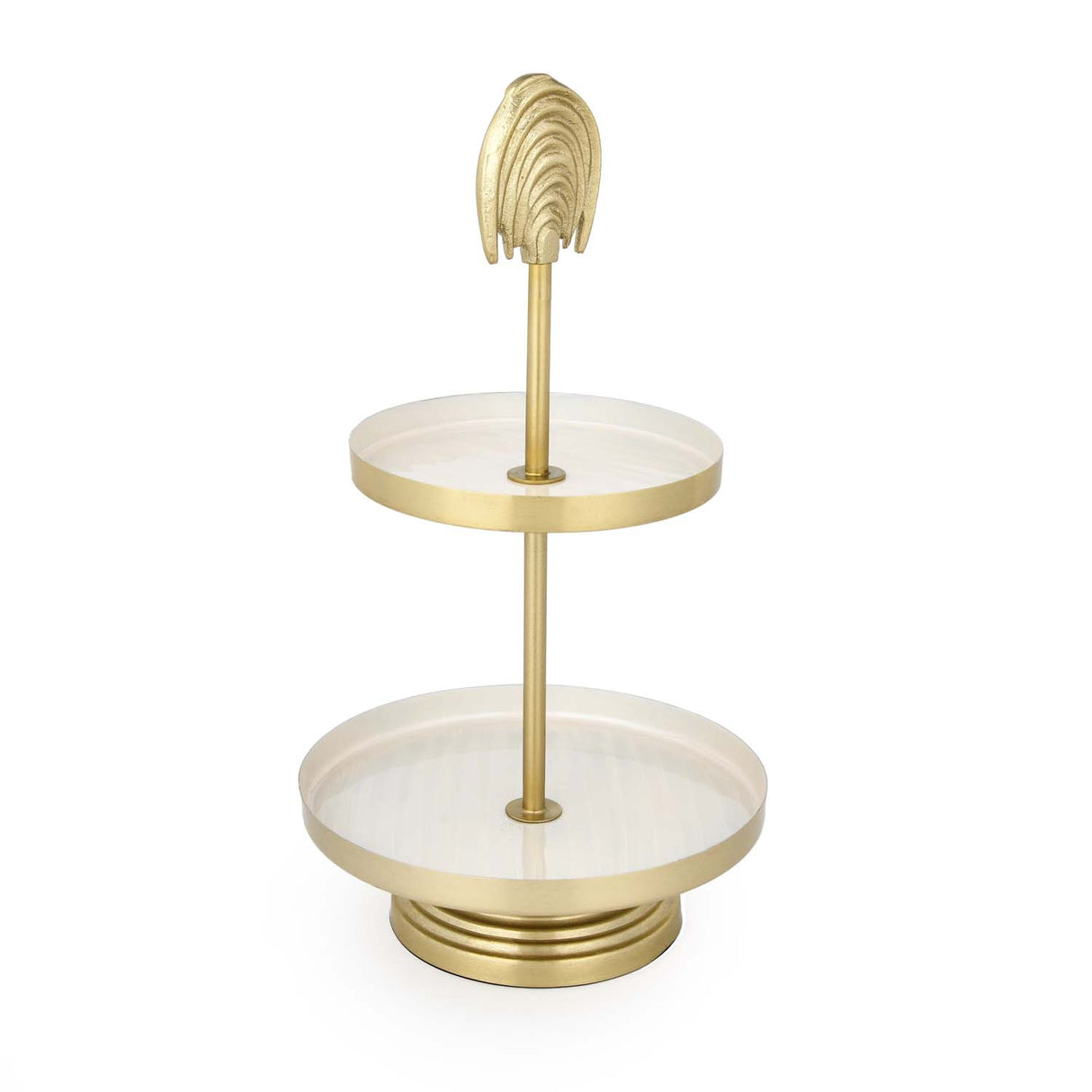 Two Tier Pastry Stand- Cream and Gold