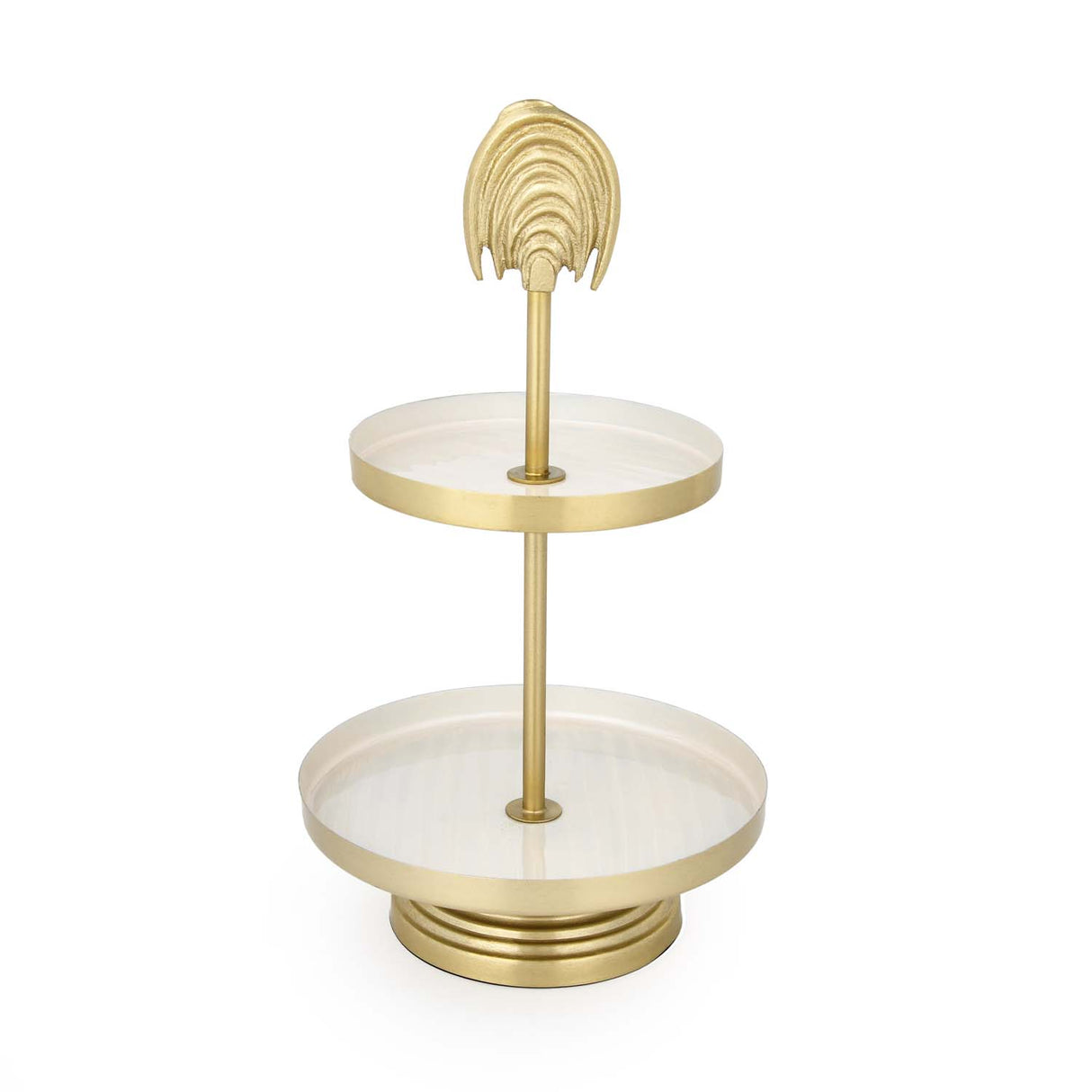 Two Tier Pastry Stand- Cream and Gold
