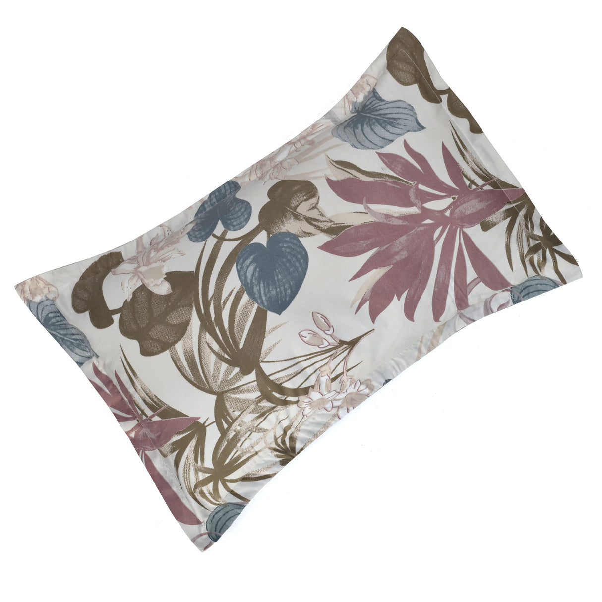 Floral 4 Pieces Polyester Double Bedding Set (Blue)