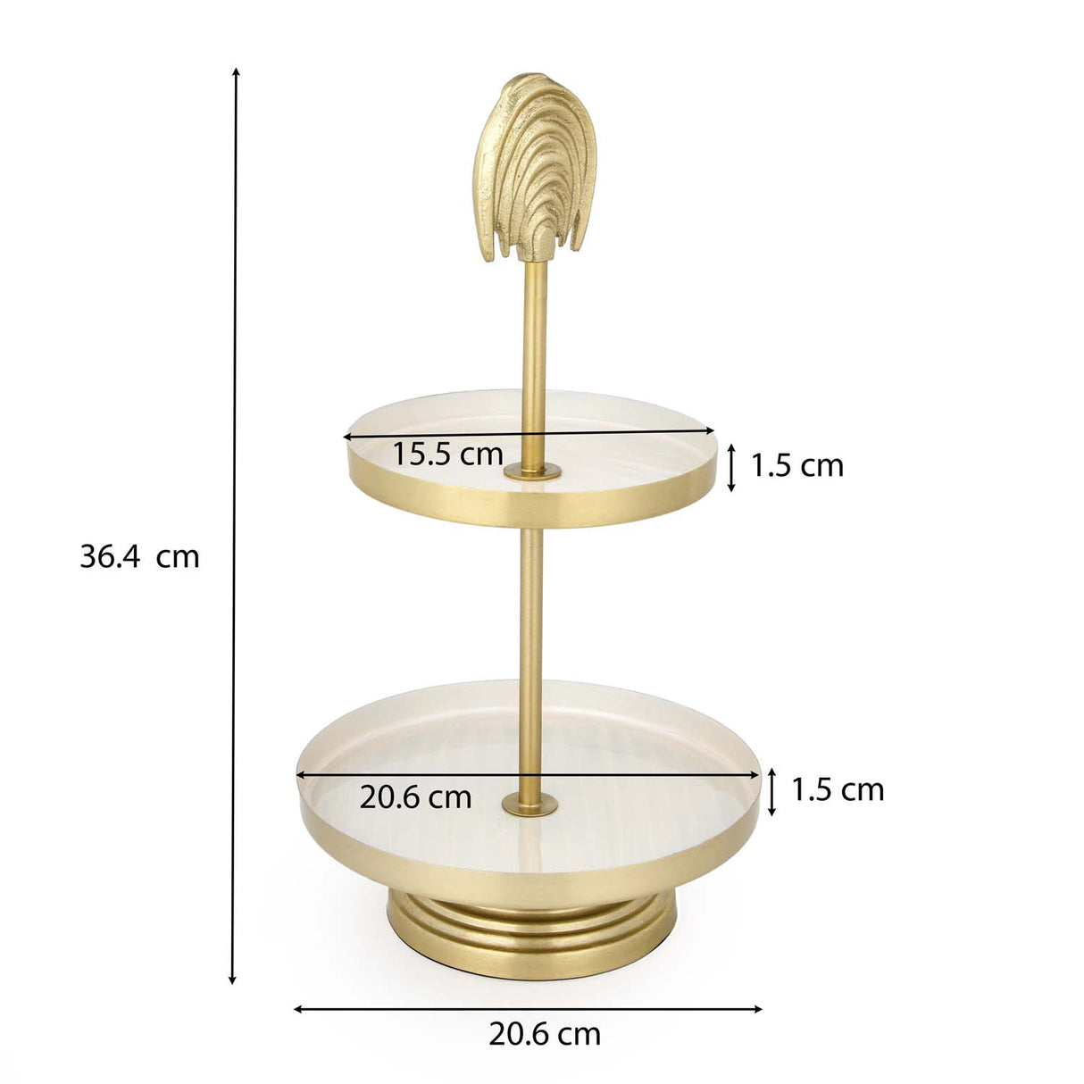 Two Tier Pastry Stand- Cream and Gold