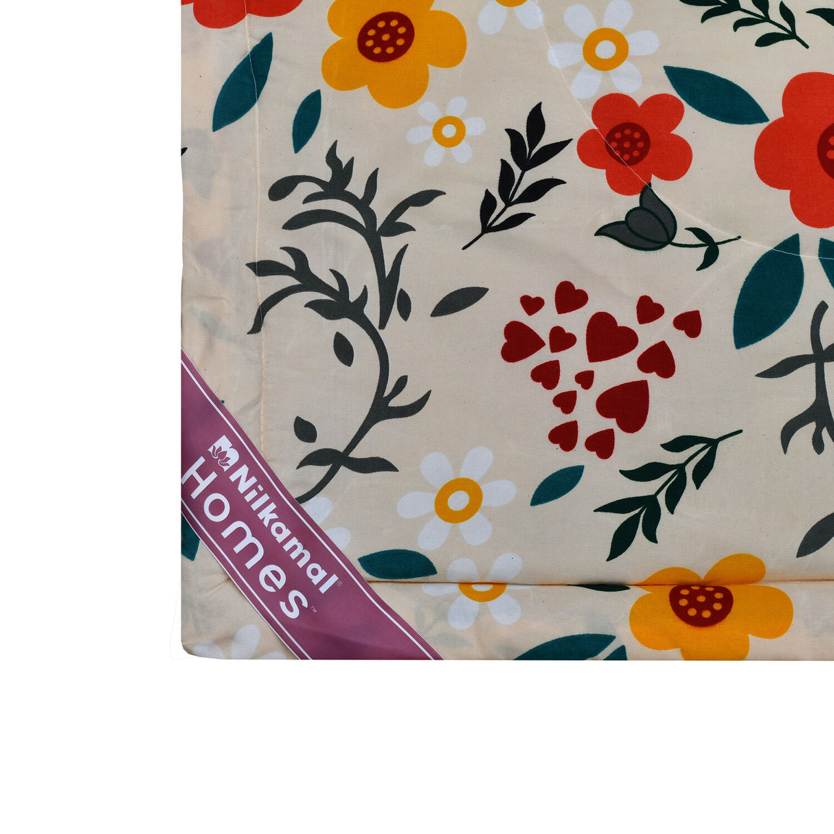 Floral 4 Pieces Polyester Double Bedding Set (Multicolor)