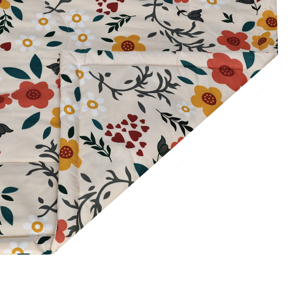 Floral 4 Pieces Polyester Double Bedding Set (Multicolor)