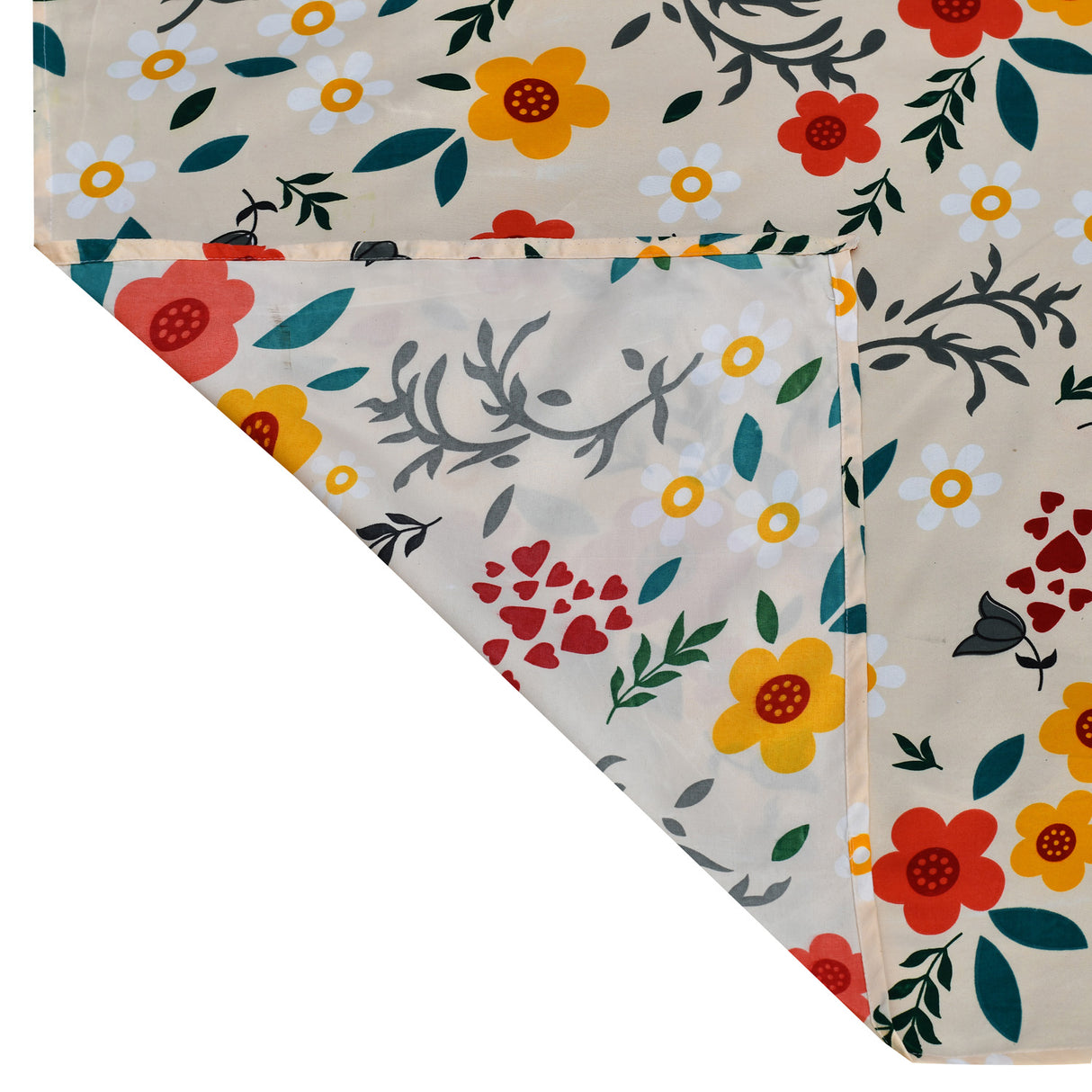 Floral 4 Pieces Polyester Double Bedding Set (Multicolor)