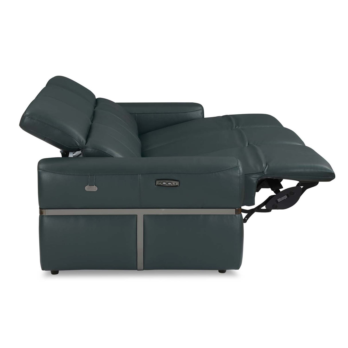 Castel 3 Seater Leather Electric Sofa Recliner- Green