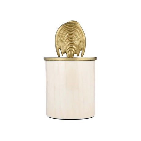 Cannister with Arch Lid Small- Cream and Gold