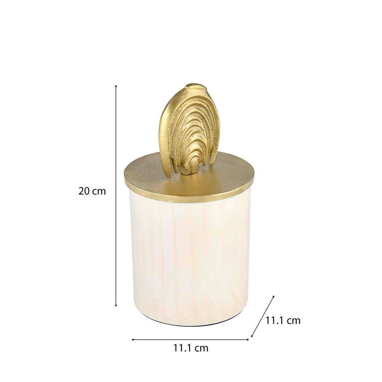 Cannister with Arch Lid Small- Cream and Gold