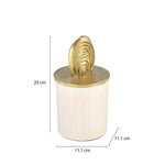 Cannister with Arch Lid Small- Cream and Gold