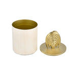 Cannister with Arch Lid Small- Cream and Gold