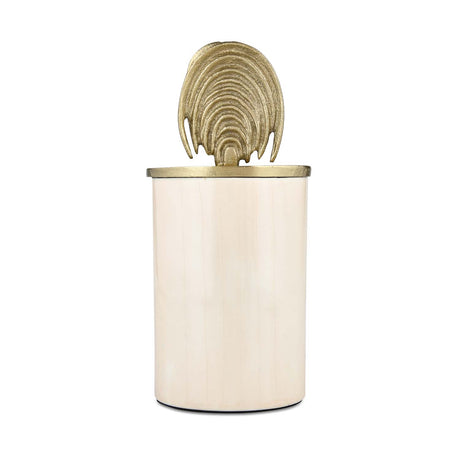 Cannister with Arch Lid Large- Cream and Gold