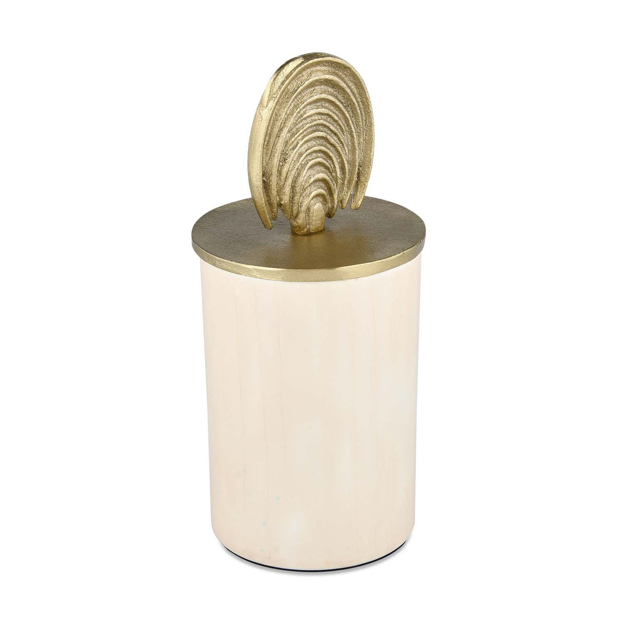 Cannister with Arch Lid Large- Cream and Gold