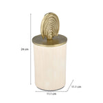 Cannister with Arch Lid Large- Cream and Gold
