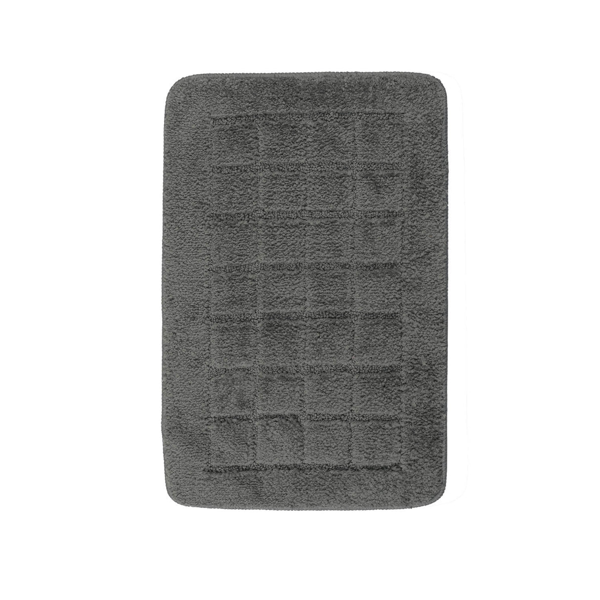 Rectangular Plush Polyester 16" x 24" Bath Mat (Grey)