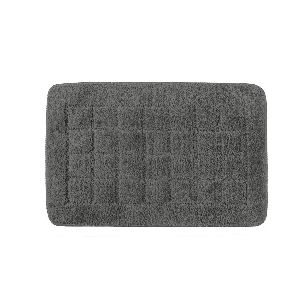 Rectangular Plush Polyester 16" x 24" Bath Mat (Grey)