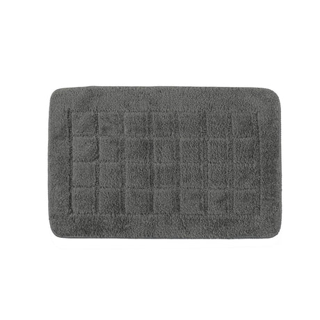 Rectangular Plush Polyester 16" x 24" Bath Mat (Grey)