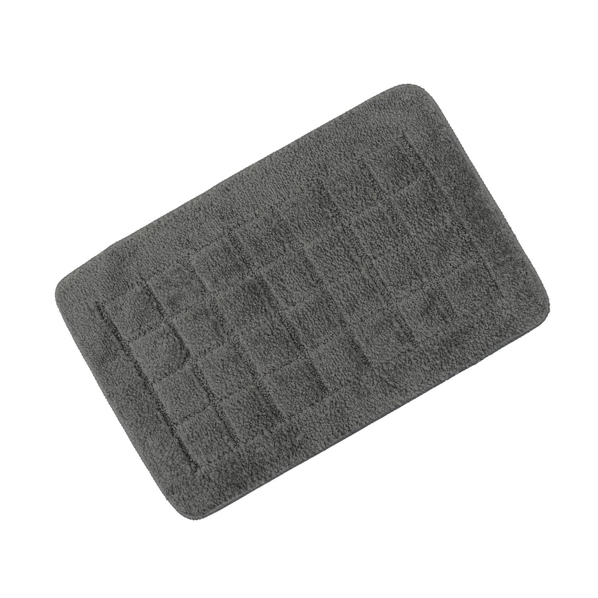 Rectangular Plush Polyester 16" x 24" Bath Mat (Grey)