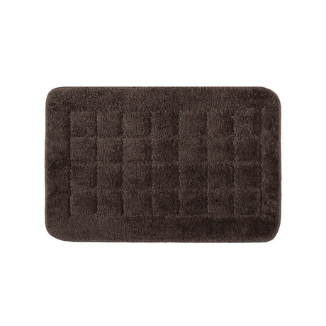 Rectangular Plush Polyester 16" x 24" Bath Mat (Brown)