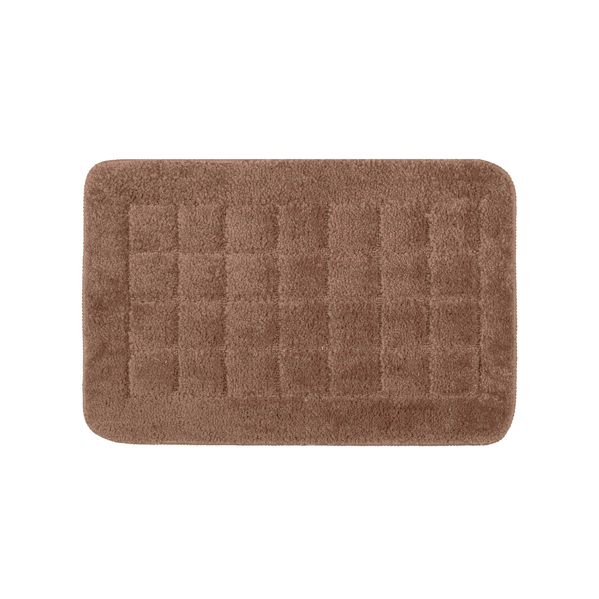 Rectangular Plush Polyester 16" x 24" Bath Mat (Camel Brown)