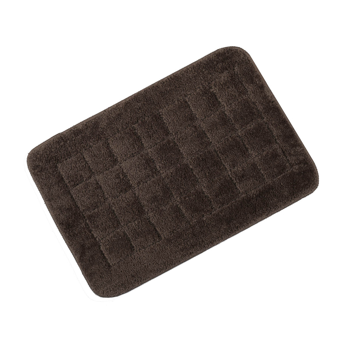 Rectangular Plush Polyester 16" x 24" Bath Mat (Brown)