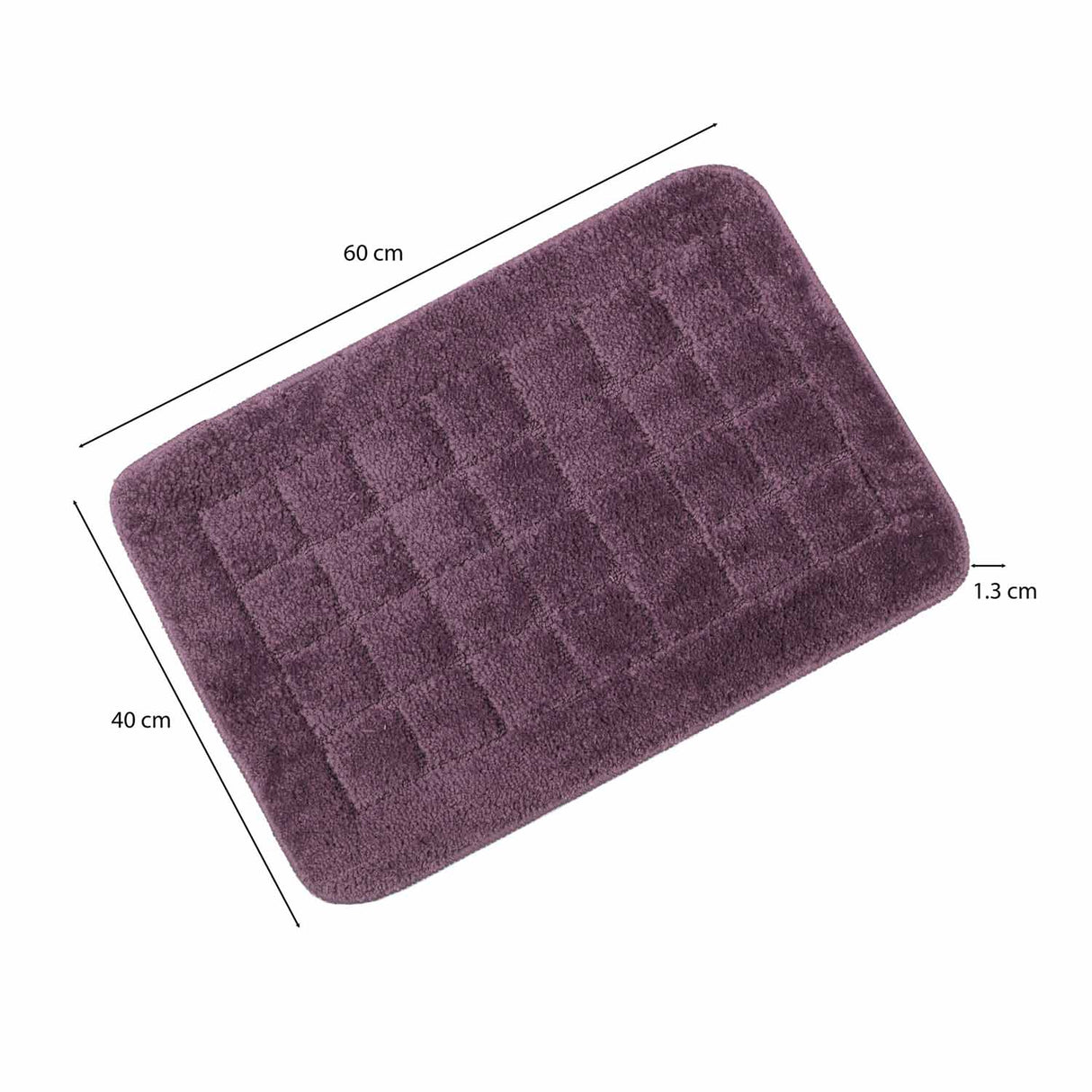 Rectangular Plush Polyester 16" x 24" Bath Mat (Purple)