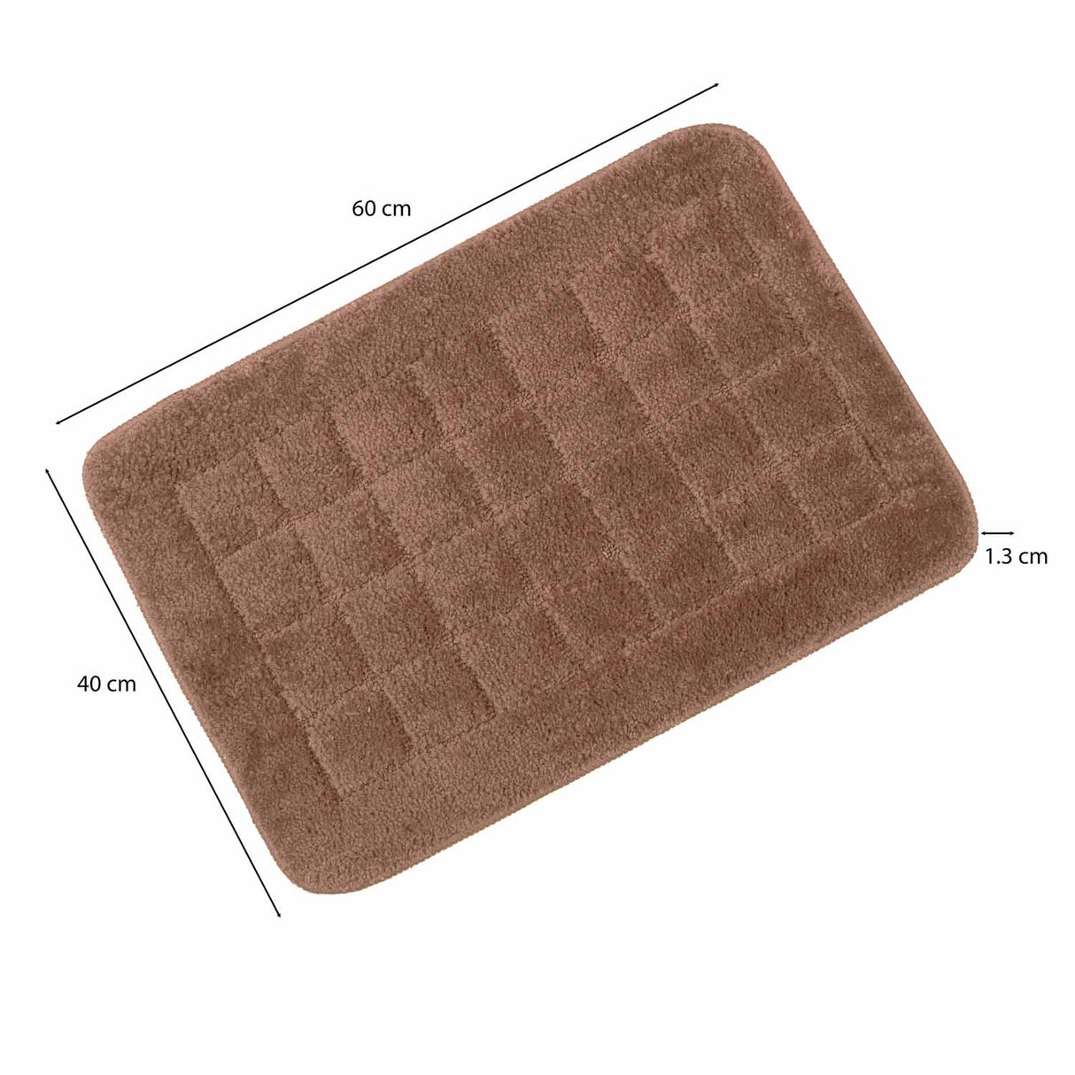 Rectangular Plush Polyester 16" x 24" Bath Mat (Camel Brown)