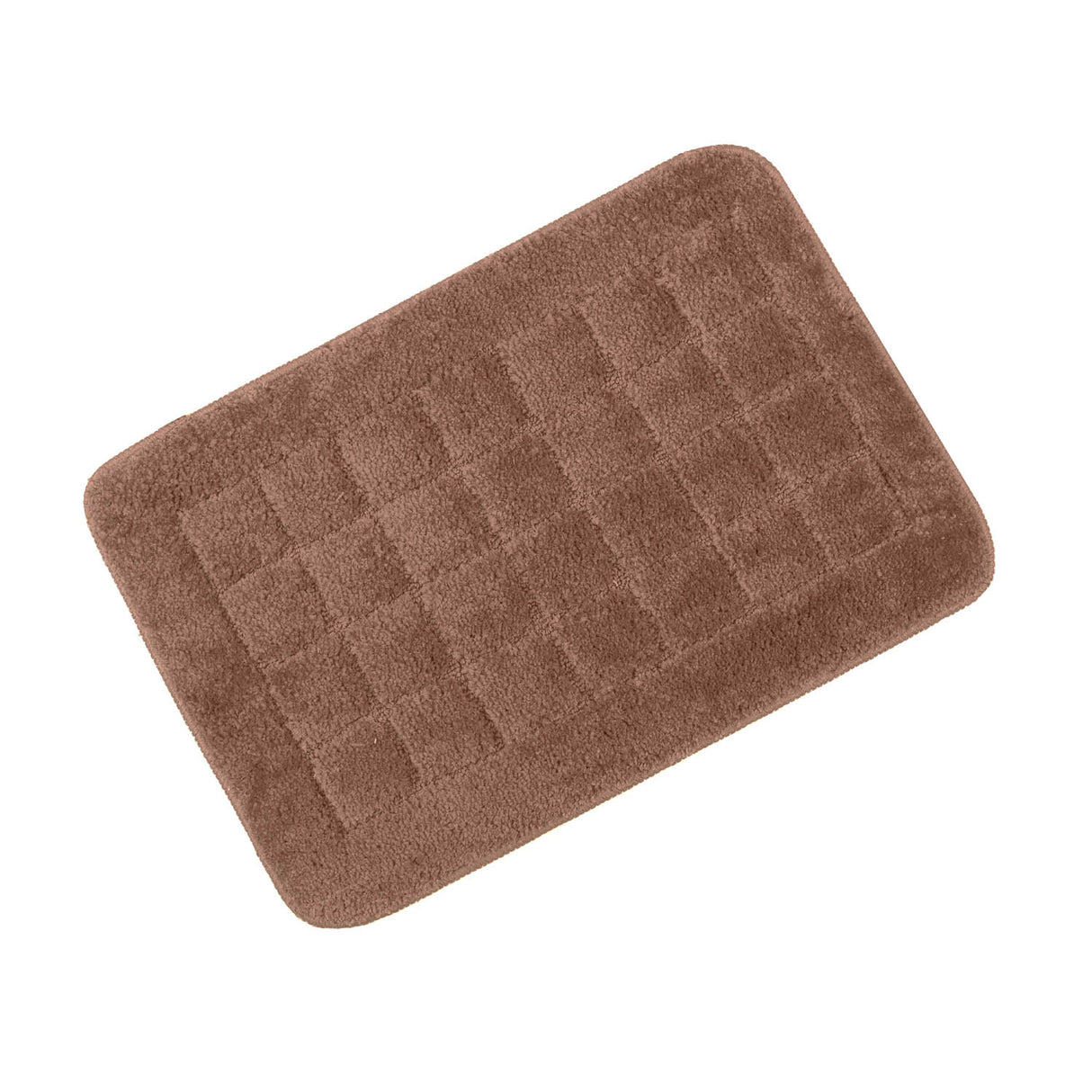 Rectangular Plush Polyester 16" x 24" Bath Mat (Camel Brown)