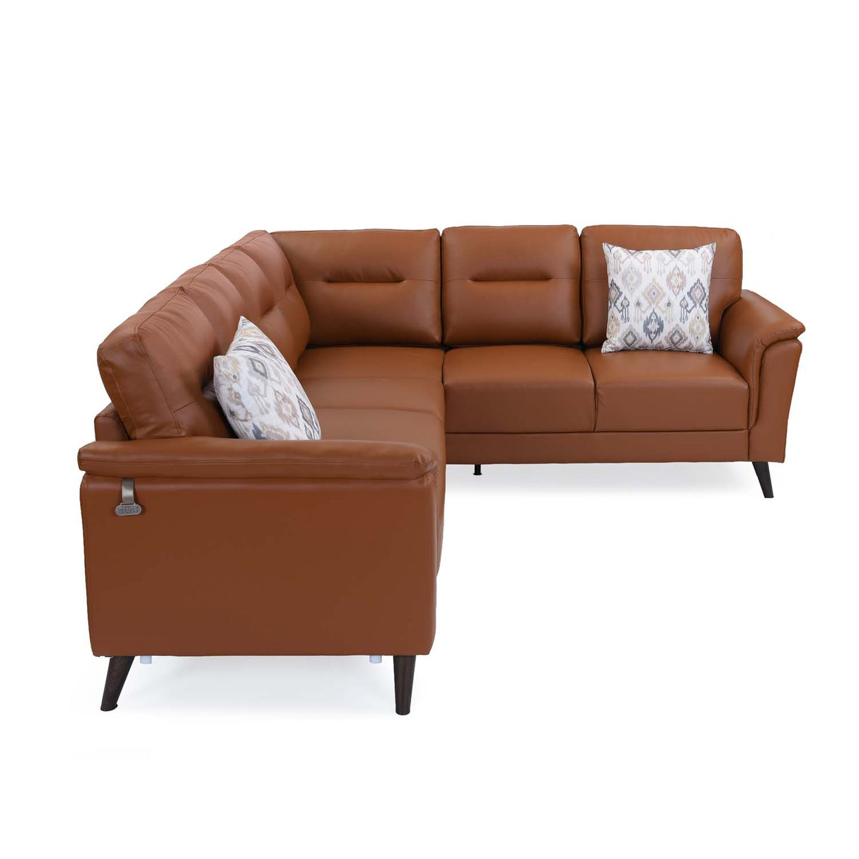 Aiden Leatherette Corner Sofa- Tan Brown