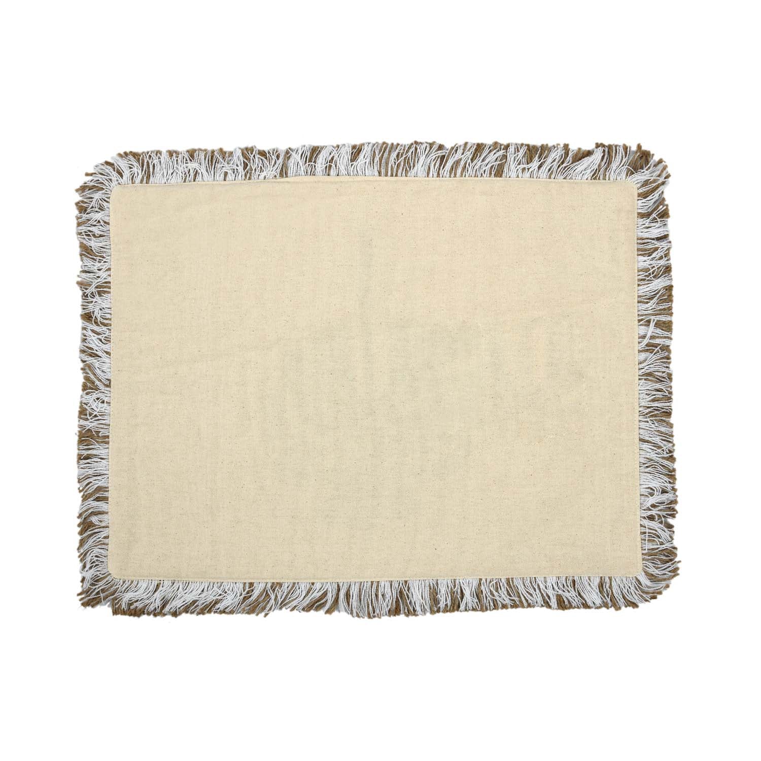 Palm Tree Embroidery Cotton Table Placemat- Beige and Brown