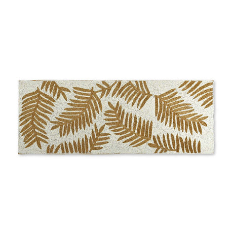 Leaf Beaded Polyester Table Runner Small- Gold