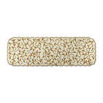 Leaf Beaded Polyester Table Runner Large- Gold and Off-white