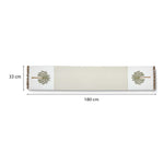 Palm Tree Embroidery Cotton Table Runner Large- Beige and Brown